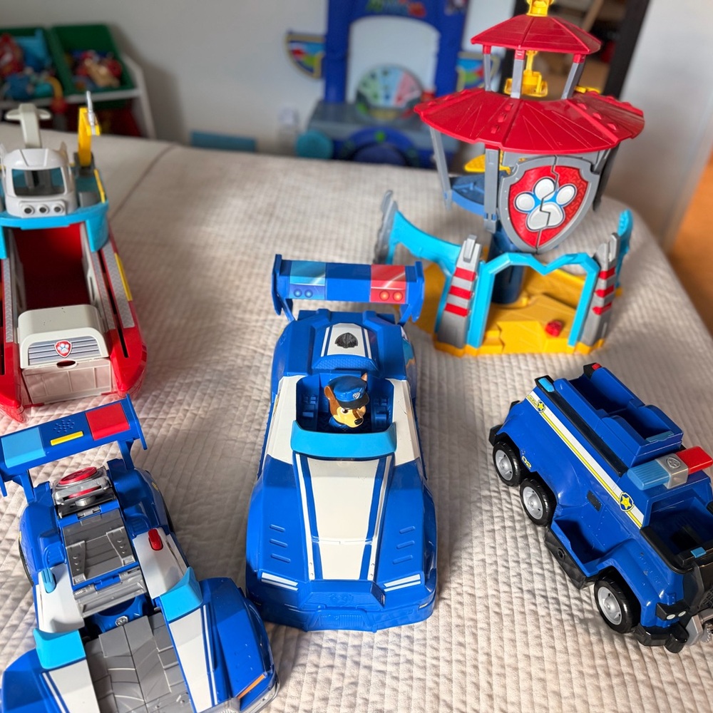 Paw Patrol Blue and Red Rescue Vehicle Set Bundle